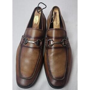 Magnanni Rafa II Horsebit Loafers Cognac Leather Size 11